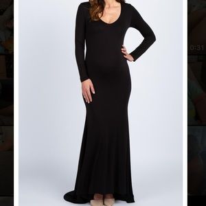 Pink Blush Long Sleeve Maternity Gown